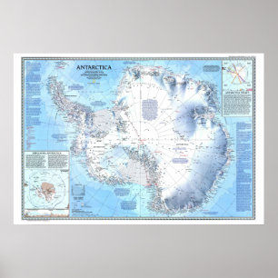 " Antarctica: 1987 Detailed MAP ... Poster