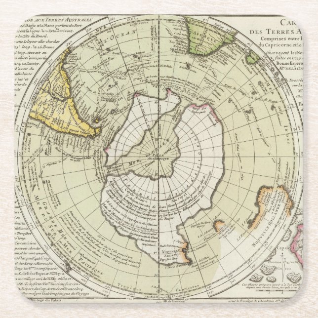 Antarctica 4 square paper coaster (Front)