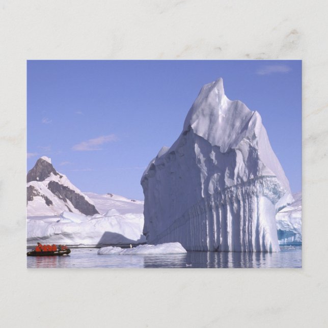 Antarctica, Antarctic Peninsula. Zodiak and Postcard (Front)
