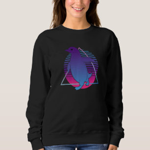 Antarctica Bird Cute Zoo Animal  80s Vaporwave Pen Sweatshirt