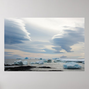 Antarctica. Brown Bluff. Lenticular clouds Poster