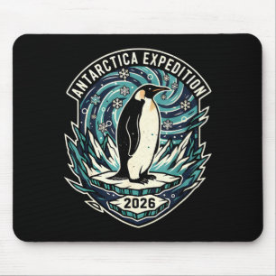 Antarctica Expedition 2026 Retro Souvenir Penguin Mouse Mat