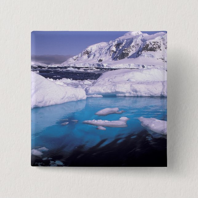 Antarctica. Expedition through icescapes 2 15 Cm Square Badge (Front)