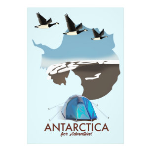 Antarctica For Adventure Travel poster map.