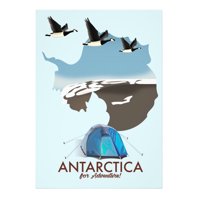 Antarctica For Adventure Travel poster map. (Front)