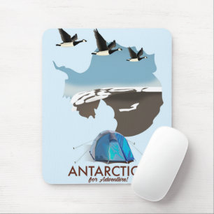 Antarctica For Adventure Travel poster map. Mouse Mat
