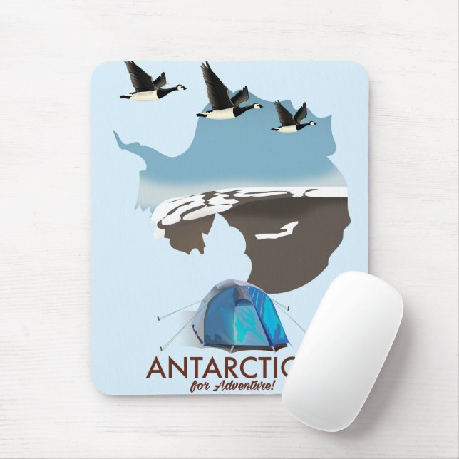 Antarctica For Adventure Travel poster map. Mouse Mat (With Mouse)