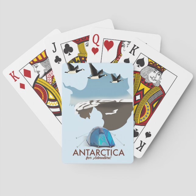 Antarctica For Adventure Travel poster map. Playing Cards (Back)