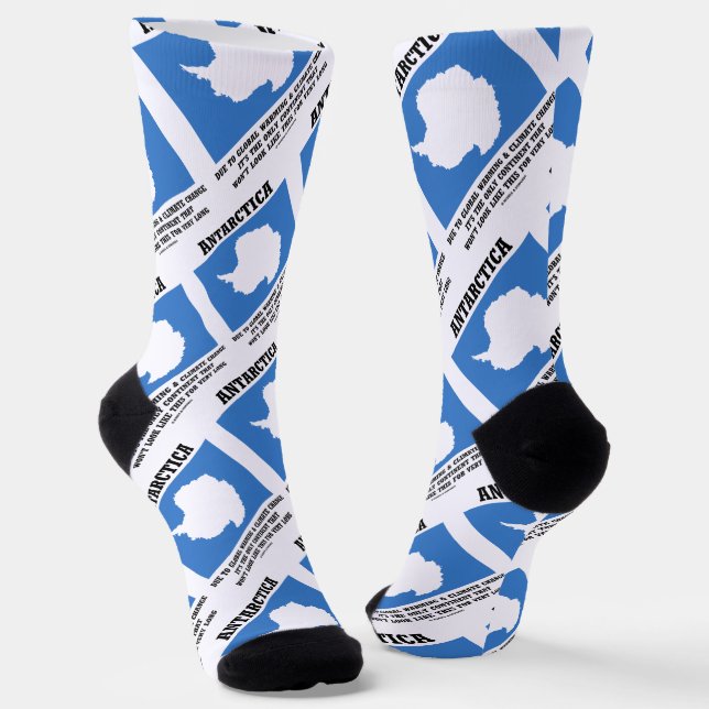 Antarctica Global Warming Climate Change Continent Socks (Angled)