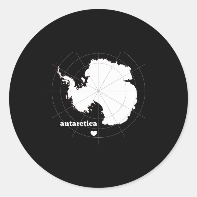 Antarctica He Latitude And Longitude Classic Round Sticker (Front)