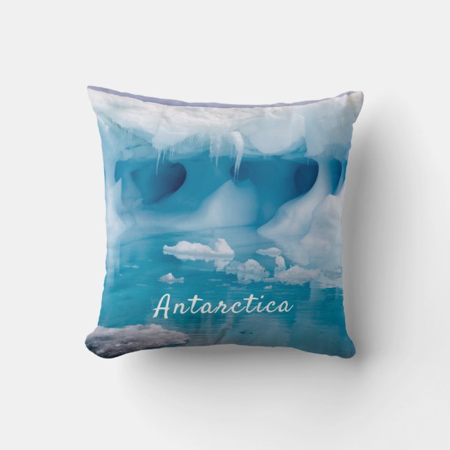 Antarctica iceberg photo with text cushion (Front)