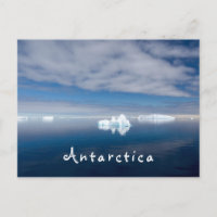 Antarctica landscape floating ice photo with text
