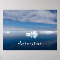 Antarctica landscape floating ice photo with text