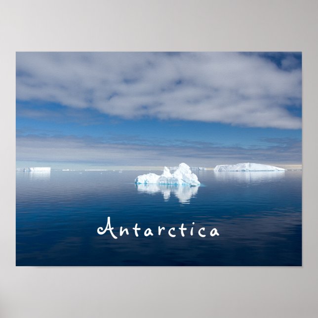 Antarctica landscape floating ice photo with text poster (Front)