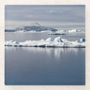Antarctica landscape glass coaster