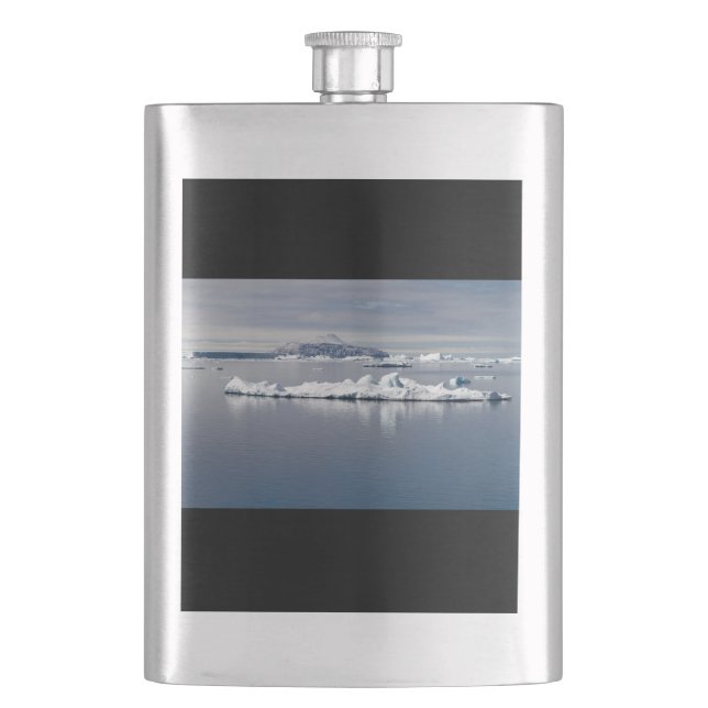 Antarctica landscape hip flask (Front)
