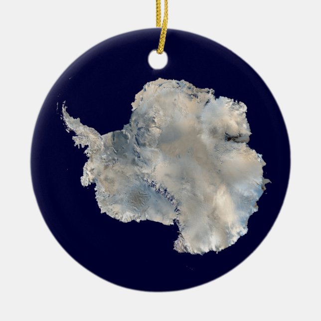 Antarctica (NASA Blue Marble Imagery) Ceramic Tree Decoration (Front)