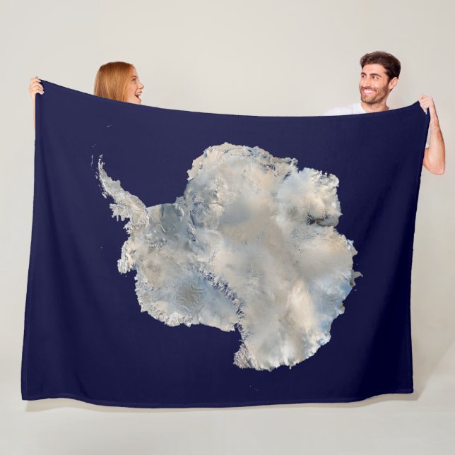 Antarctica (NASA Blue Marble Imagery) Fleece Blanket (In Situ)