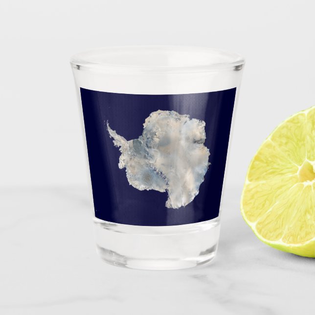 Antarctica (NASA Blue Marble Imagery) Shot Glass (Front)