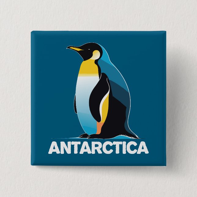 Antarctica Penguin 15 Cm Square Badge (Front)