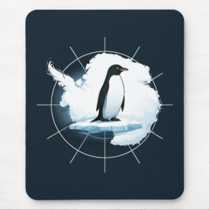 Antarctica Penguin Emblem – Polar Explorer Design Mouse Mat