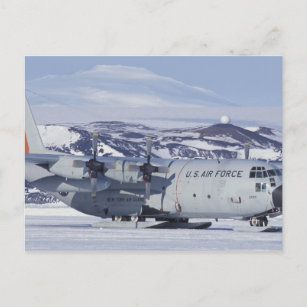 Antarctica, Ross Island, McMurdo station, C-130 Postcard