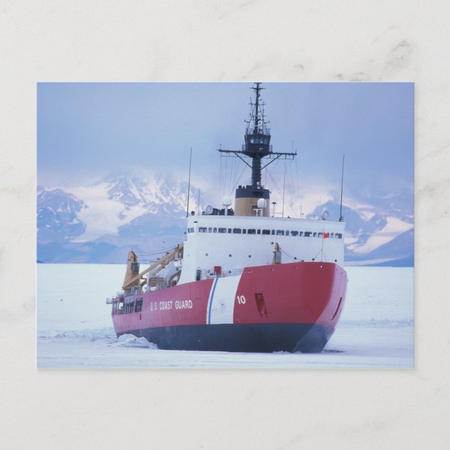 Antarctica, Ross Island, McMurdo Station, USCG Postcard (Front)