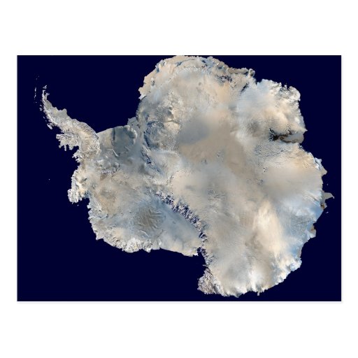 Image of Antarctica satellite photo-science travel image Postcard
