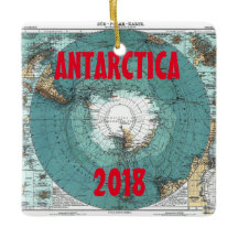 Antarctica Scenic Ceramic Square Ornament