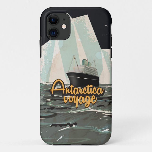 Antarctica Vintage Travel poster Case-Mate iPhone Case (Back)