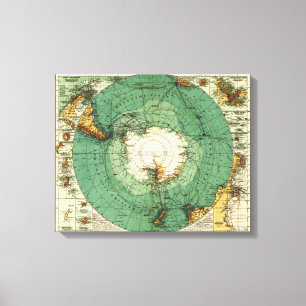 AntarcticaPanoramic MapAntarctica Canvas Print