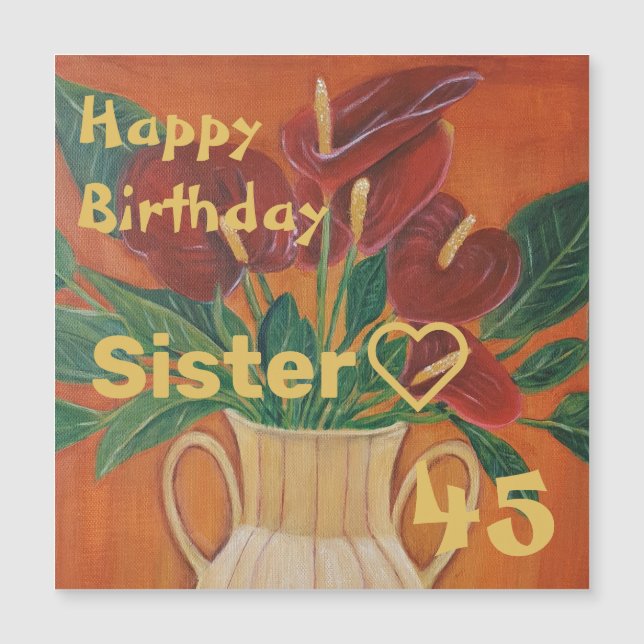 Antarium Flower Painting Custom Sister  (Front)