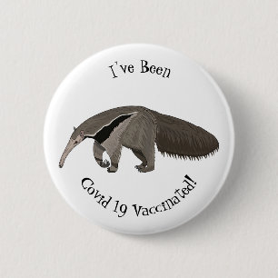 Anteater cartoon illustration 6 cm round badge