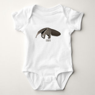 Anteater cartoon illustration  baby bodysuit