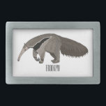 Anteater cartoon illustration  belt buckle<br><div class="desc">Anteater cartoon illustration</div>