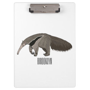 Anteater cartoon illustration  clipboard