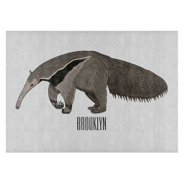 Anteater cartoon illustration  cutting board (Front)