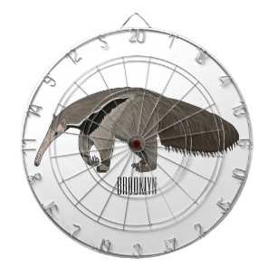 Anteater cartoon illustration dartboard