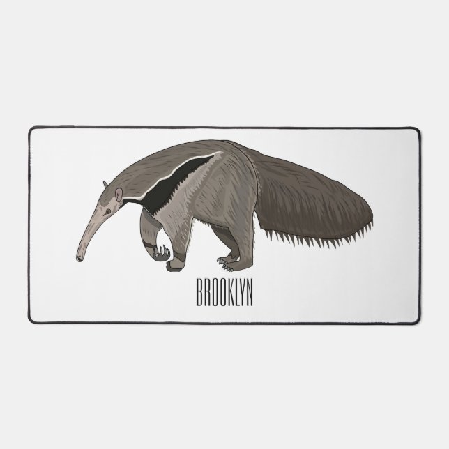 Anteater cartoon illustration  desk mat (Front)