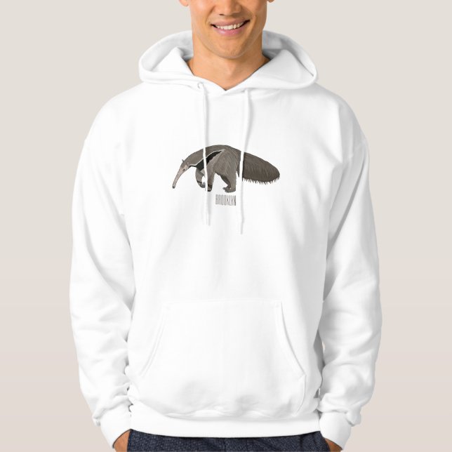 Anteater cartoon illustration  hoodie (Front)