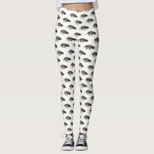 Anteater cartoon illustration  leggings
