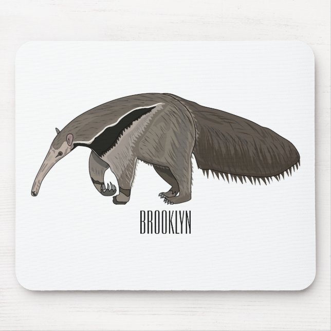 Anteater cartoon illustration  mouse mat (Front)