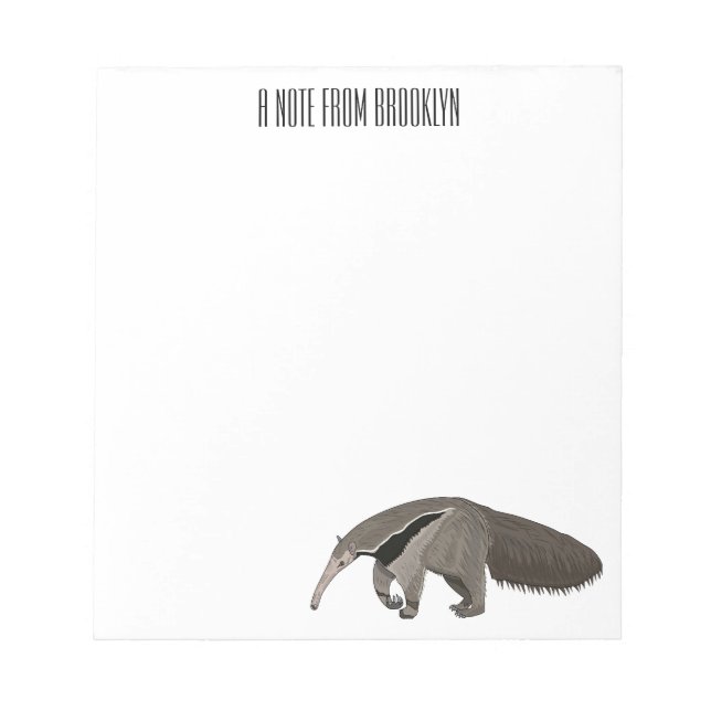 Anteater cartoon illustration  notepad (Front)