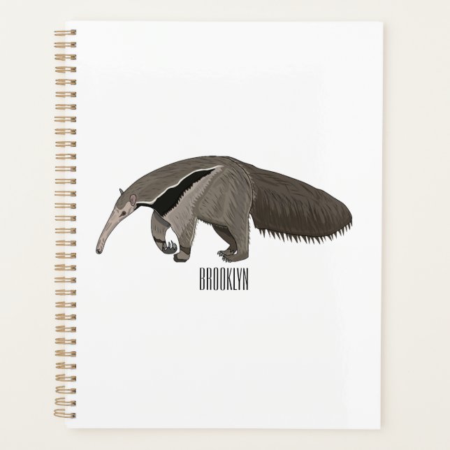 Anteater cartoon illustration  planner (Front)