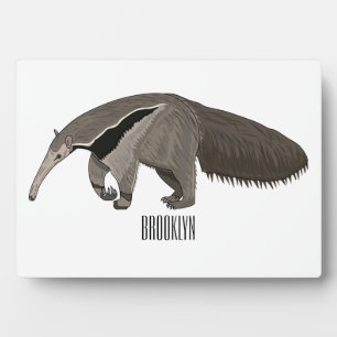 Anteater cartoon illustration plaque