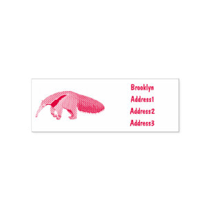 Anteater cartoon illustration self-inking stamp