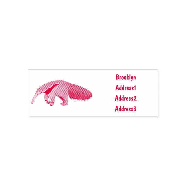 Anteater cartoon illustration self-inking stamp (Design)