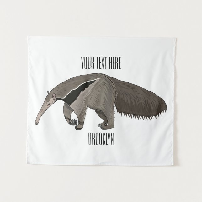 Anteater cartoon illustration  tapestry (Front (Horizontal))