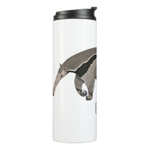 Anteater cartoon illustration  thermal tumbler