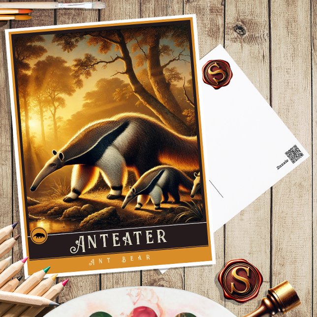 Anteater | Cute Family Vintage Animal Postcard (Creator Uploaded)